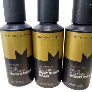 Michael Strahan 1 Post Shave Balm & 2 Face Neck Moisturizer Set 3.4 Fl Oz Each